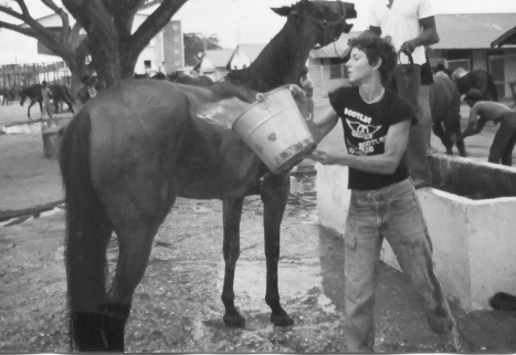 Working at the racetrack in Trinidad, 1980